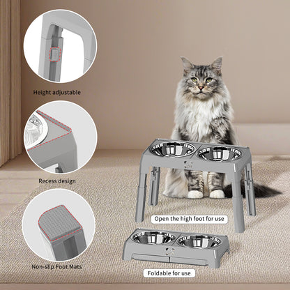 Elevated Dog Bowls - Height Adjustable Feeding Station - Purrfect Pet Haven