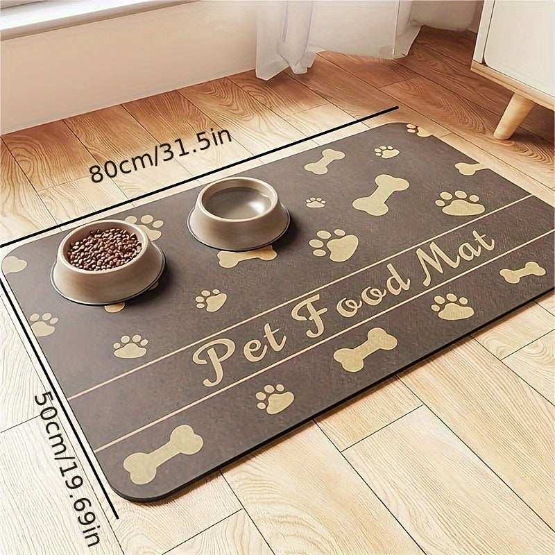 Dog Paws & Bones Pet Absorbent Non-slip Feeding Placemat - Purrfect Pet Haven