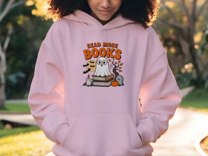 Halloween Cute Ghost Read More Books Hoodie Sweatshirt - Purrfect Pet Haven