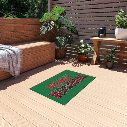 Merry Woofmas Rug - Holiday Doormat with Paw Prints - Purrfect Pet Haven