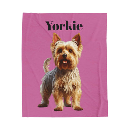 Yorkie Plush Blanket - Soft Velveteen Throw for Dog Lovers - Purrfect Pet Haven