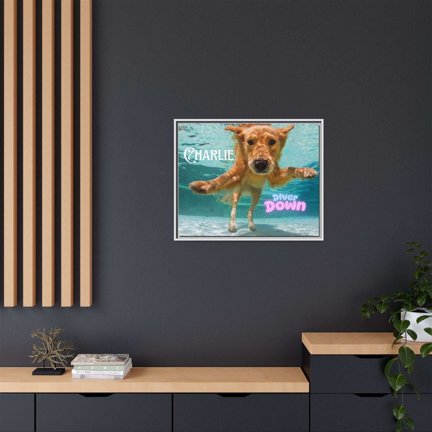 Framed Personalized Landscape Photo Canvas Wall Art - 'Add your Caption' - Purrfect Pet Haven
