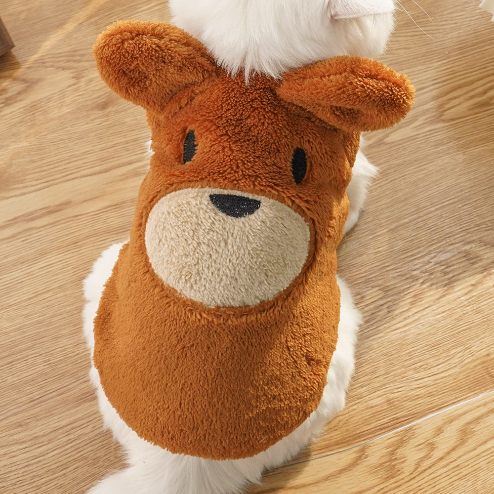 Bear Ears Fleece Coat - Warm Winter Pet Outfit - Purrfect Pet Haven