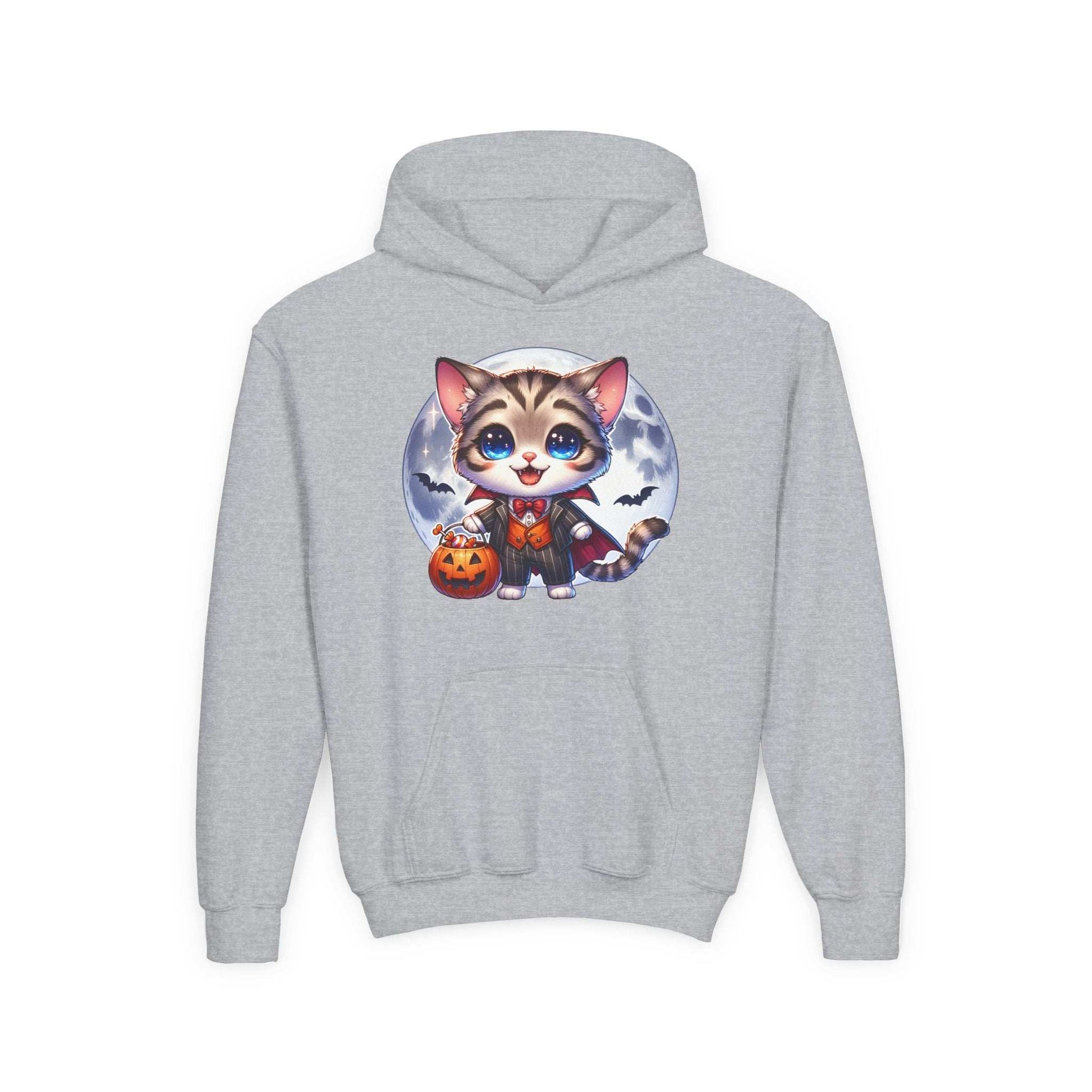 Adorable Cat Halloween Hoodie - Youth Spooky Season Sweatshirt - Purrfect Pet Haven