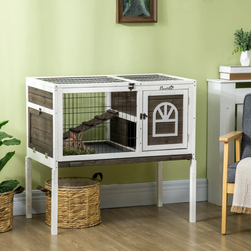 Small Elevated Pet Cage - Two Level Rabbit-Guinea Pig Hutch