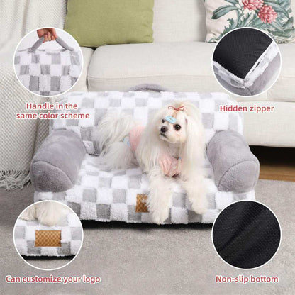 Orthopedic Pet Couch Bed - Machine Washable Non-Slip - Purrfect Pet Haven