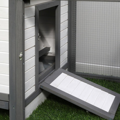 Wooden Chicken Coop - 77" with Nesting Boxes & Run - Purrfect Pet Haven