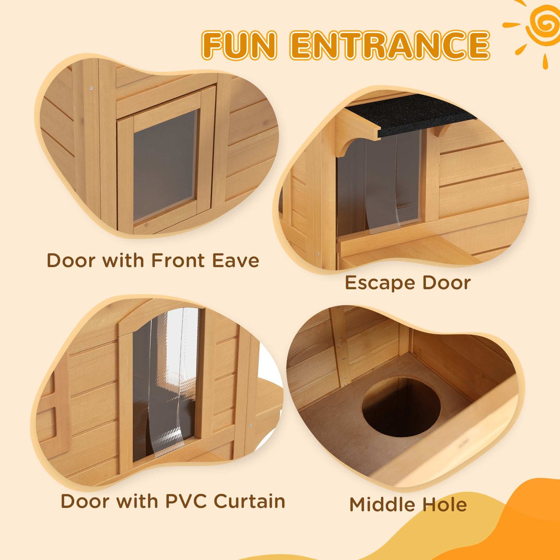 2-Story Wooden Outdoor Cat House - Feral Shelter with Escape Door - Purrfect Pet Haven