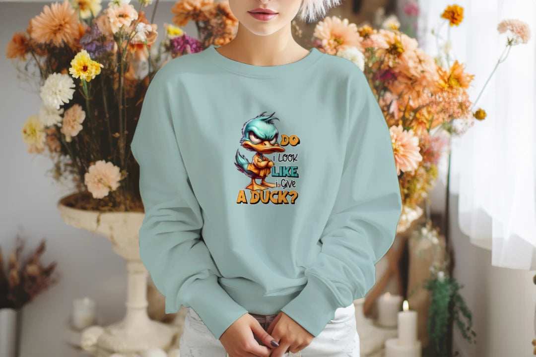 Give a Duck Crewneck - Funny Sarcastic Sweatshirt - Purrfect Pet Haven