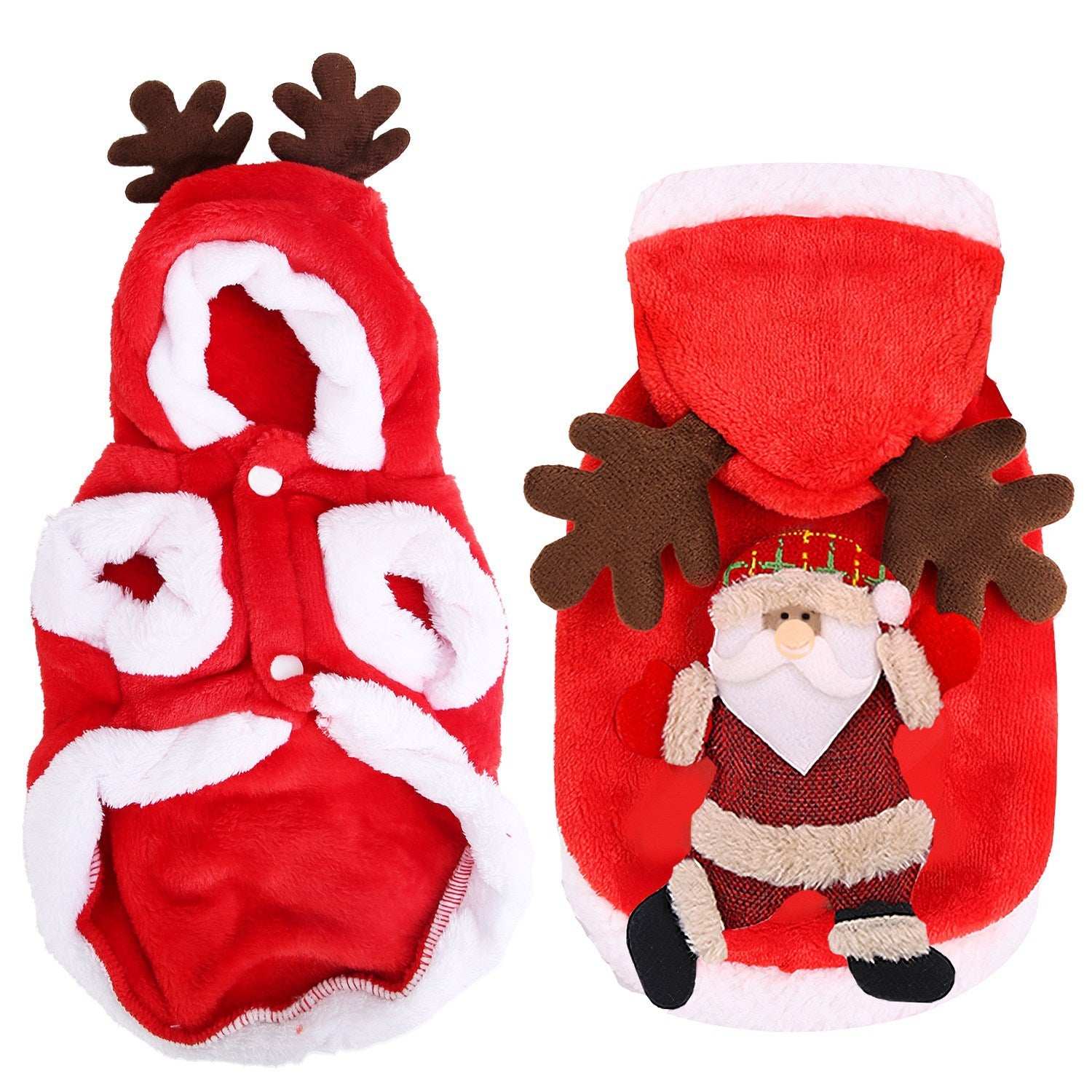 Christmas Santa Reindeer Pet Outfit - 3D Antlers - Purrfect Pet Haven