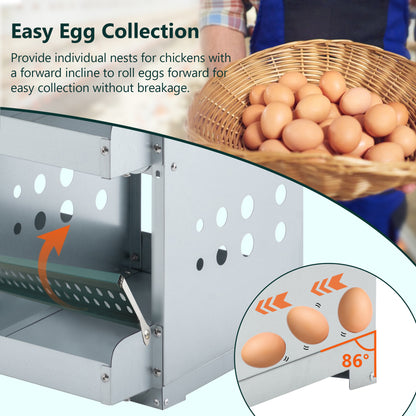 6-Compartment Chicken Nesting Box - Roll-Away Egg Collection - Purrfect Pet Haven