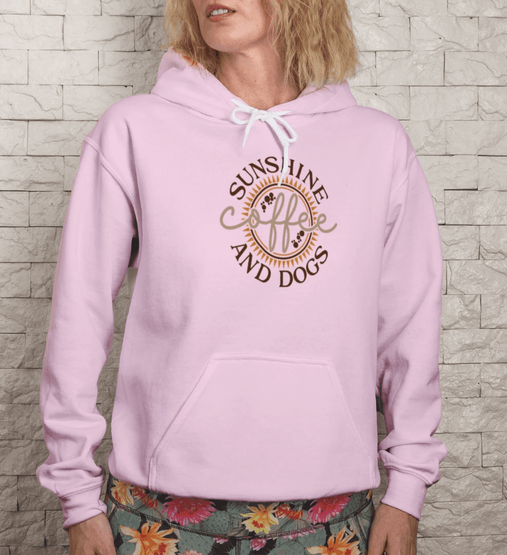 Sun Coffee Dog Hoodie Sweatshirt - Dog Lover Coffee Culture - Purrfect Pet Haven