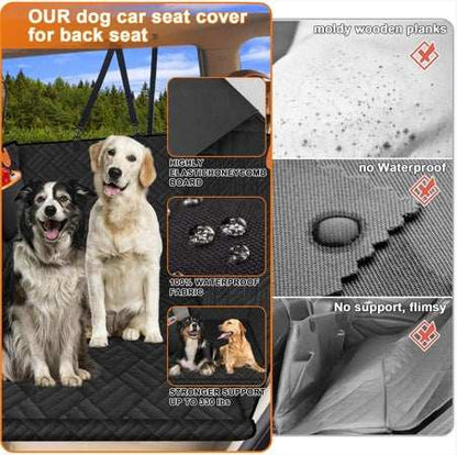 Adjustable Hard Bottom Dog Car Seat Backrest with Window & Storage Pockets - Purrfect Pet Haven