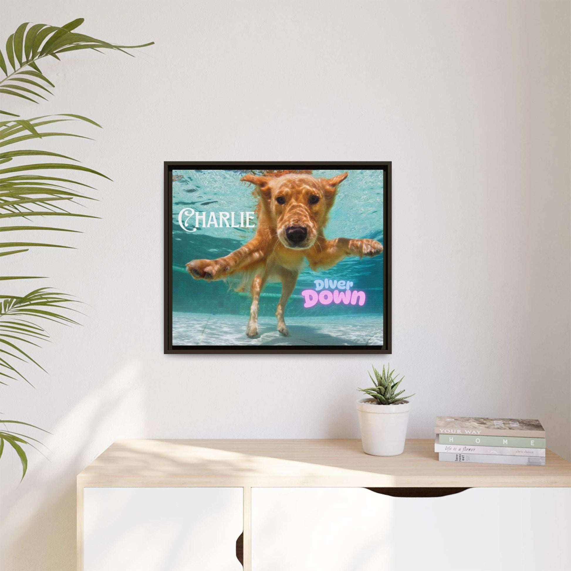 Framed Personalized Landscape Photo Canvas Wall Art - 'Add your Caption' - Purrfect Pet Haven