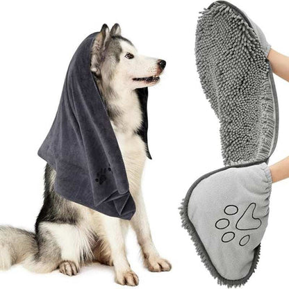 Specially Designed  Pet Bath Towel Quickly Absorbs Water - Dogs or Cats - Purrfect Pet Haven