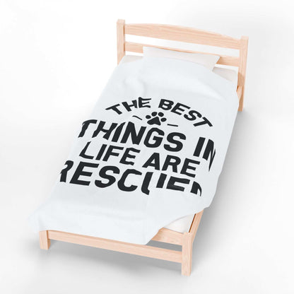 Inspirational Pet Best Rescue - Velveteen Plush Blanket - Purrfect Pet Haven