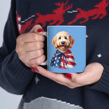 Patriotic Goldendoodle Dog Ceramic Mug - 11oz & 15oz - Purrfect Pet Haven