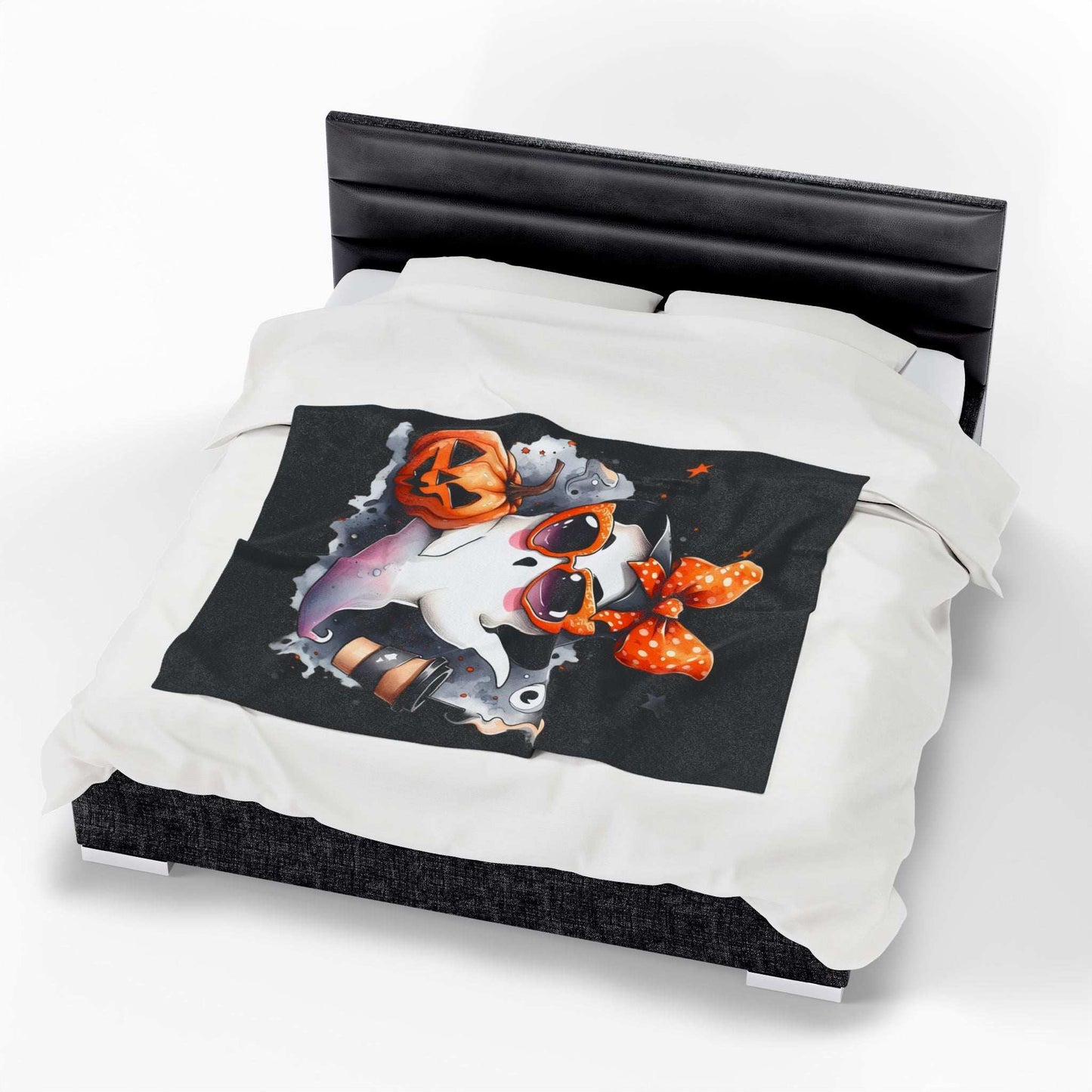Halloween Ghost Velvet Plush Blanket - Luxury Fall Throw - Purrfect Pet Haven