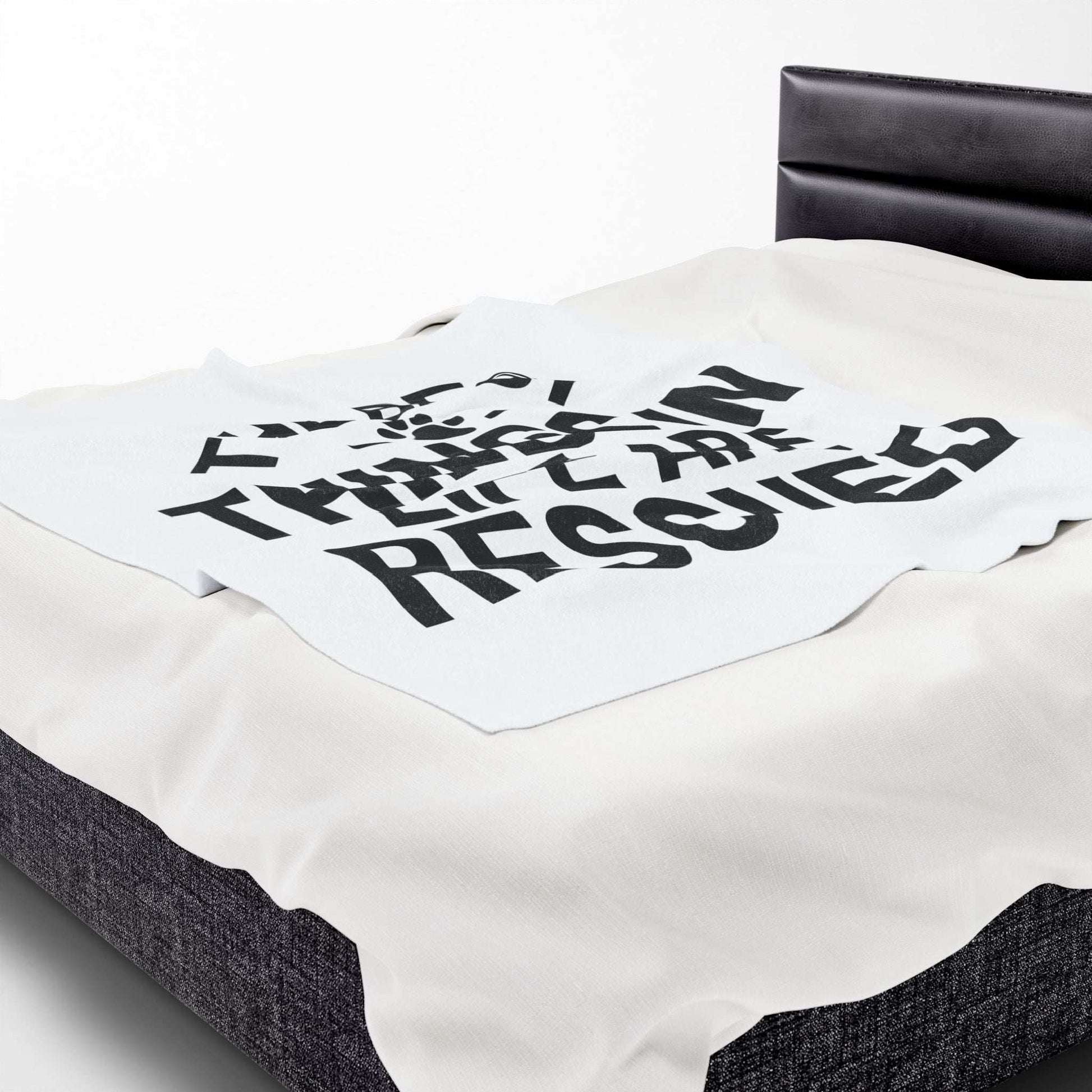Inspirational Pet Best Rescue - Velveteen Plush Blanket - Purrfect Pet Haven