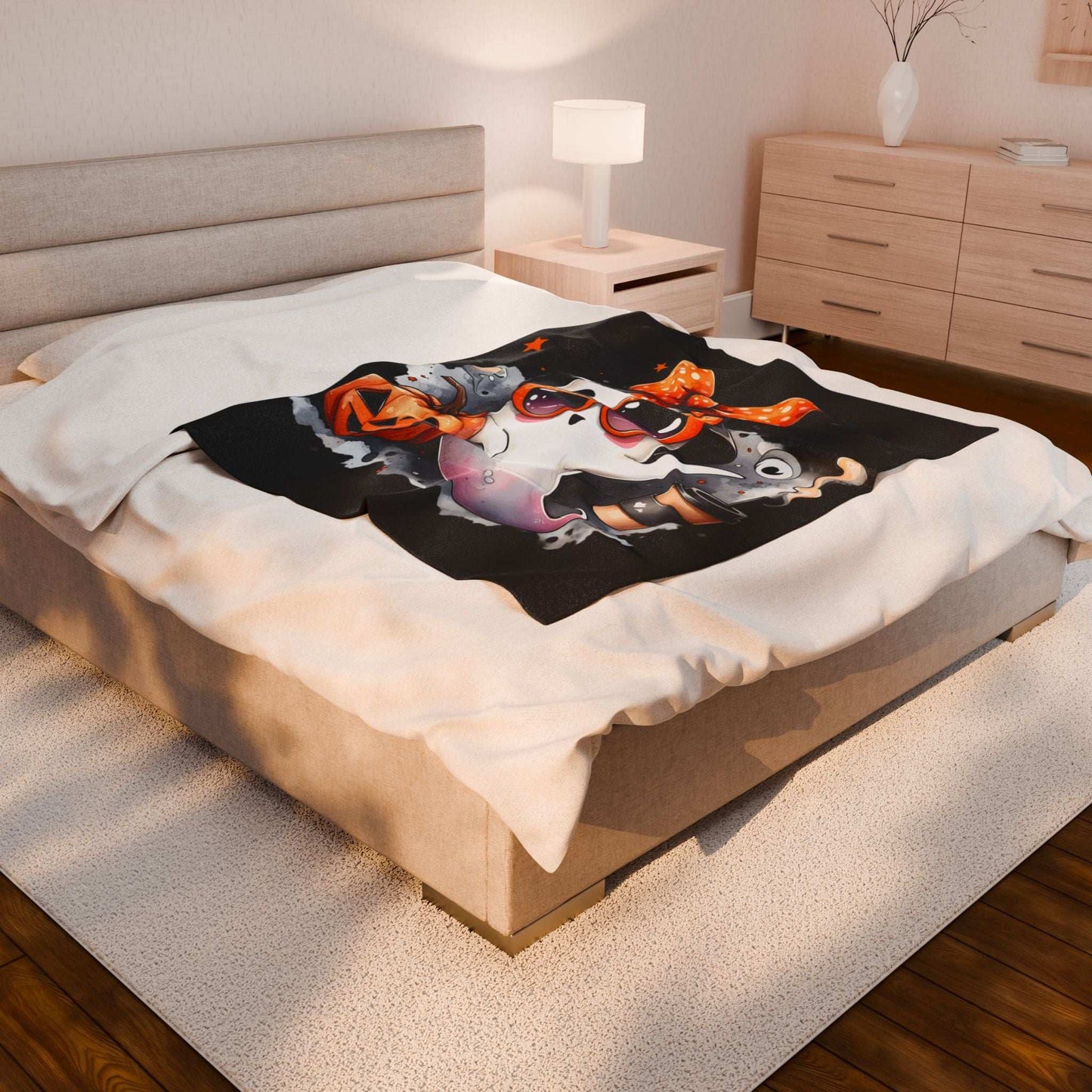 Halloween Ghost Velvet Plush Blanket - Luxury Fall Throw - Purrfect Pet Haven