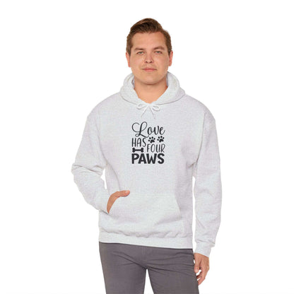 Love Has Four Paws Hoodie – Cozy Unisex Sweatshirt for Pet Lovers - Purrfect Pet Haven