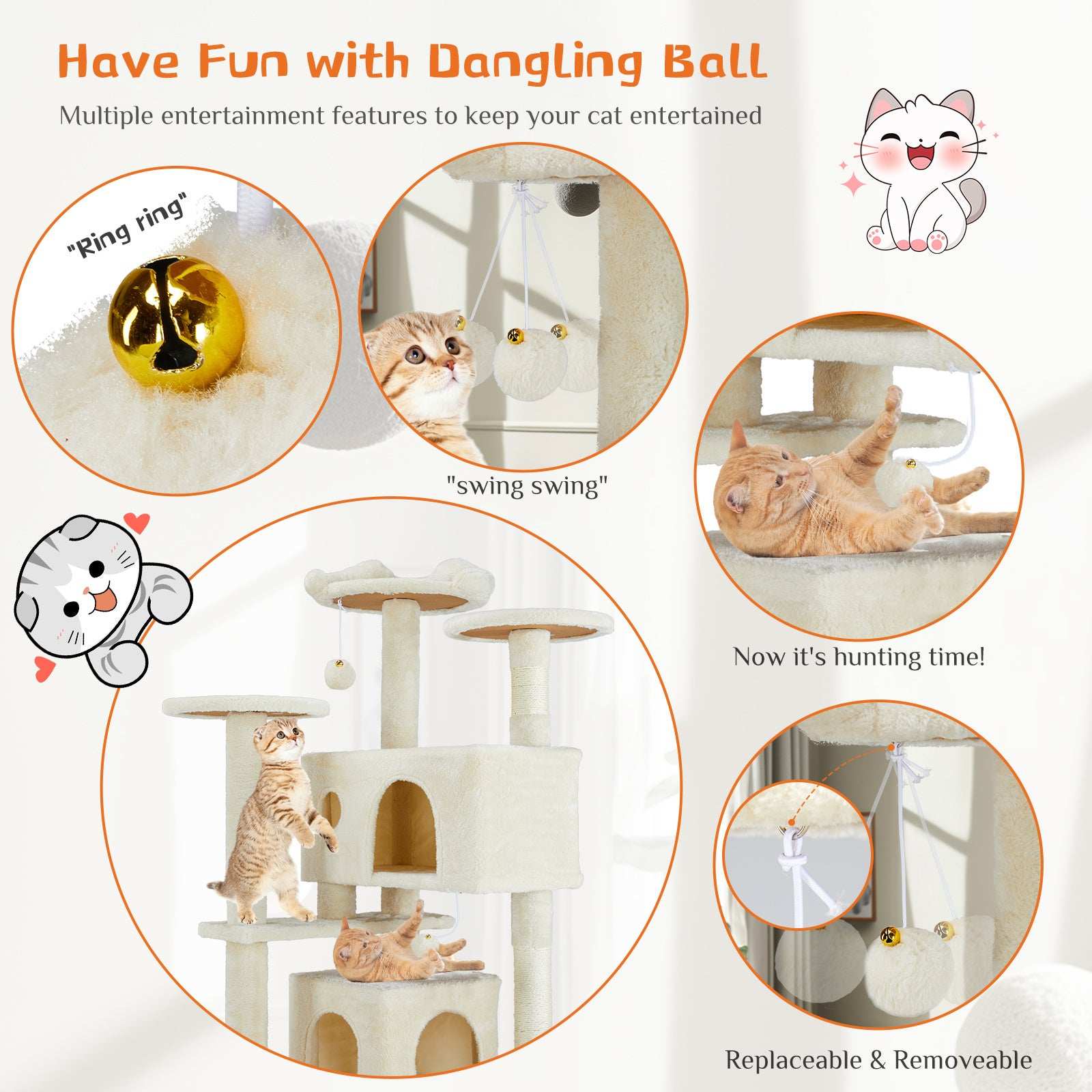 Multi Functional Cat Treehouse Cat Climbing Frame - Purrfect Pet Haven