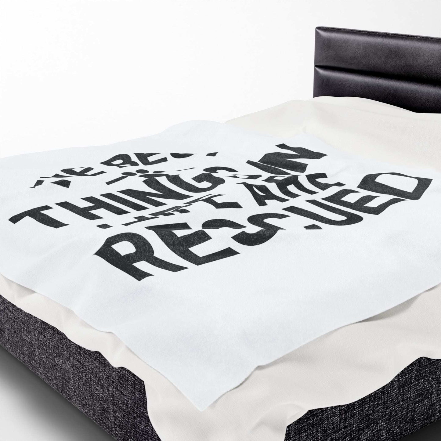 Inspirational Pet Best Rescue - Velveteen Plush Blanket - Purrfect Pet Haven