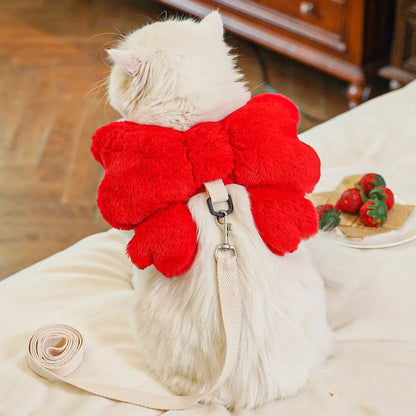 Bow Backpack Harness - Cute Pet Chest Strap Leash Set - Purrfect Pet Haven