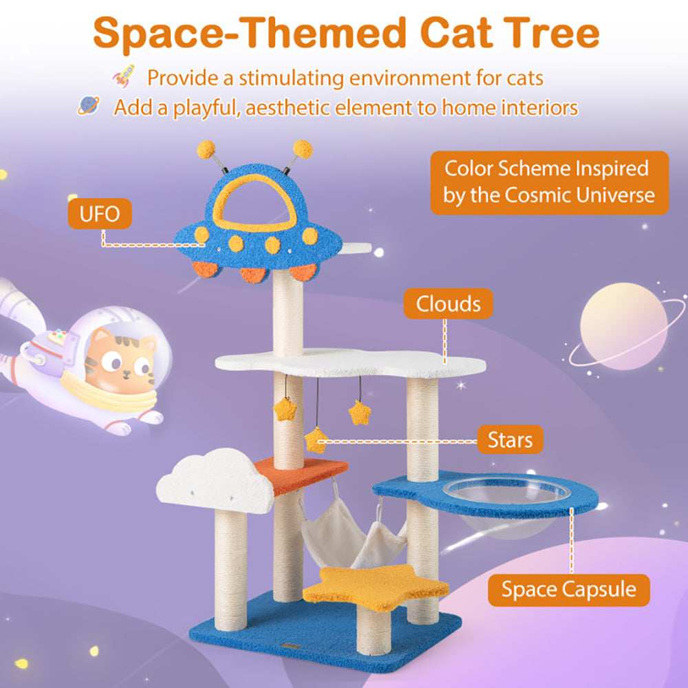 49 Inch UFO Cat Tree - Space Capsule - Purrfect Pet Haven