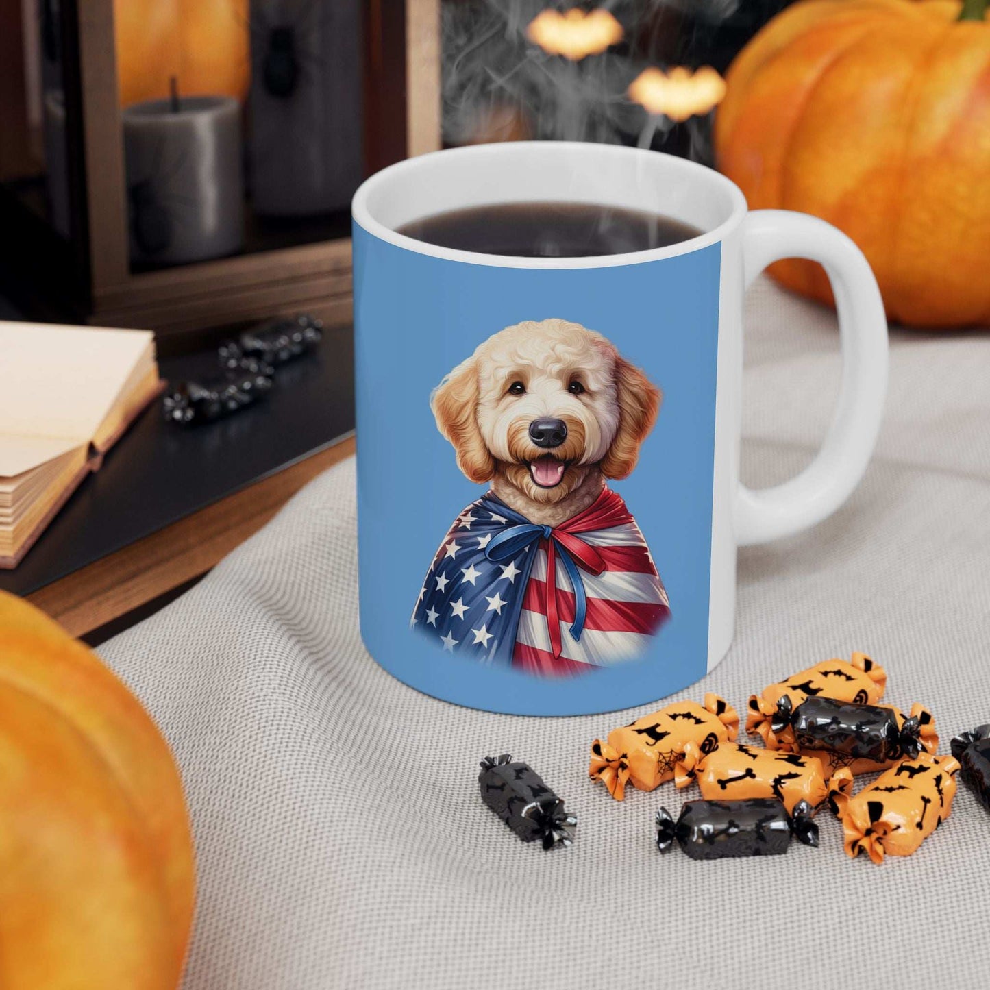 Patriotic Goldendoodle Dog Ceramic Mug - 11oz & 15oz - Purrfect Pet Haven