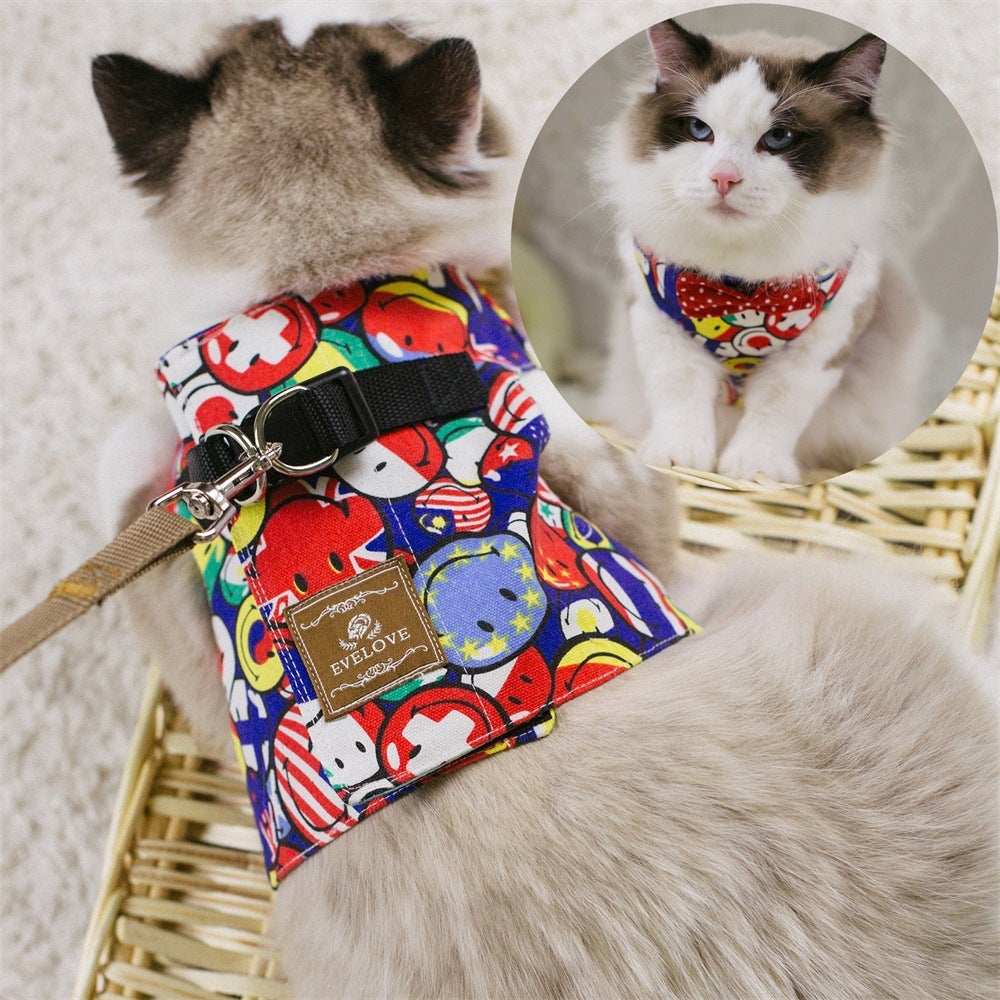 Rope Cat Traction Cat Chest Strap Set Bow - Purrfect Pet Haven