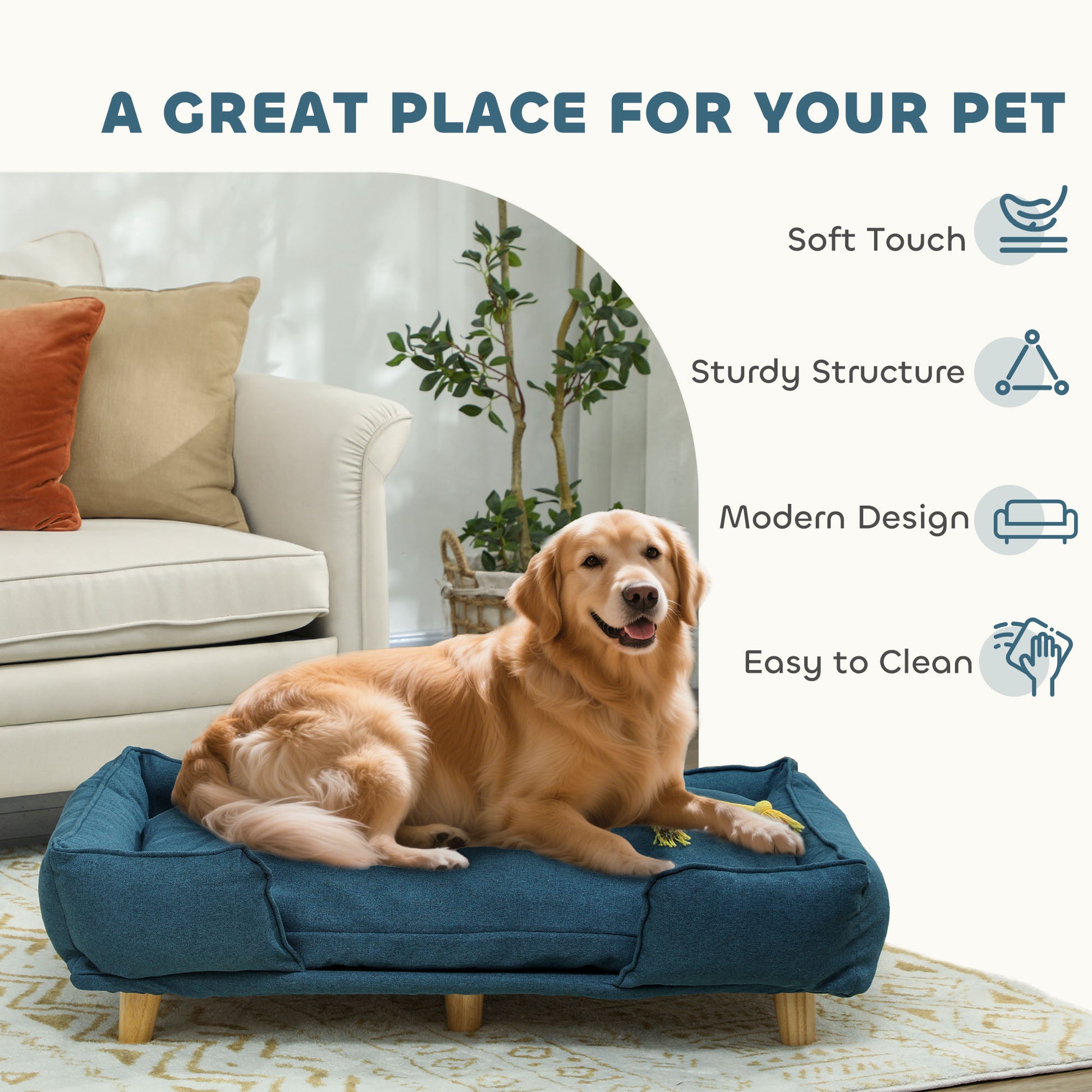 Dog Couch - Raised Elevated Bed for Large Dogs - Purrfect Pet Haven
