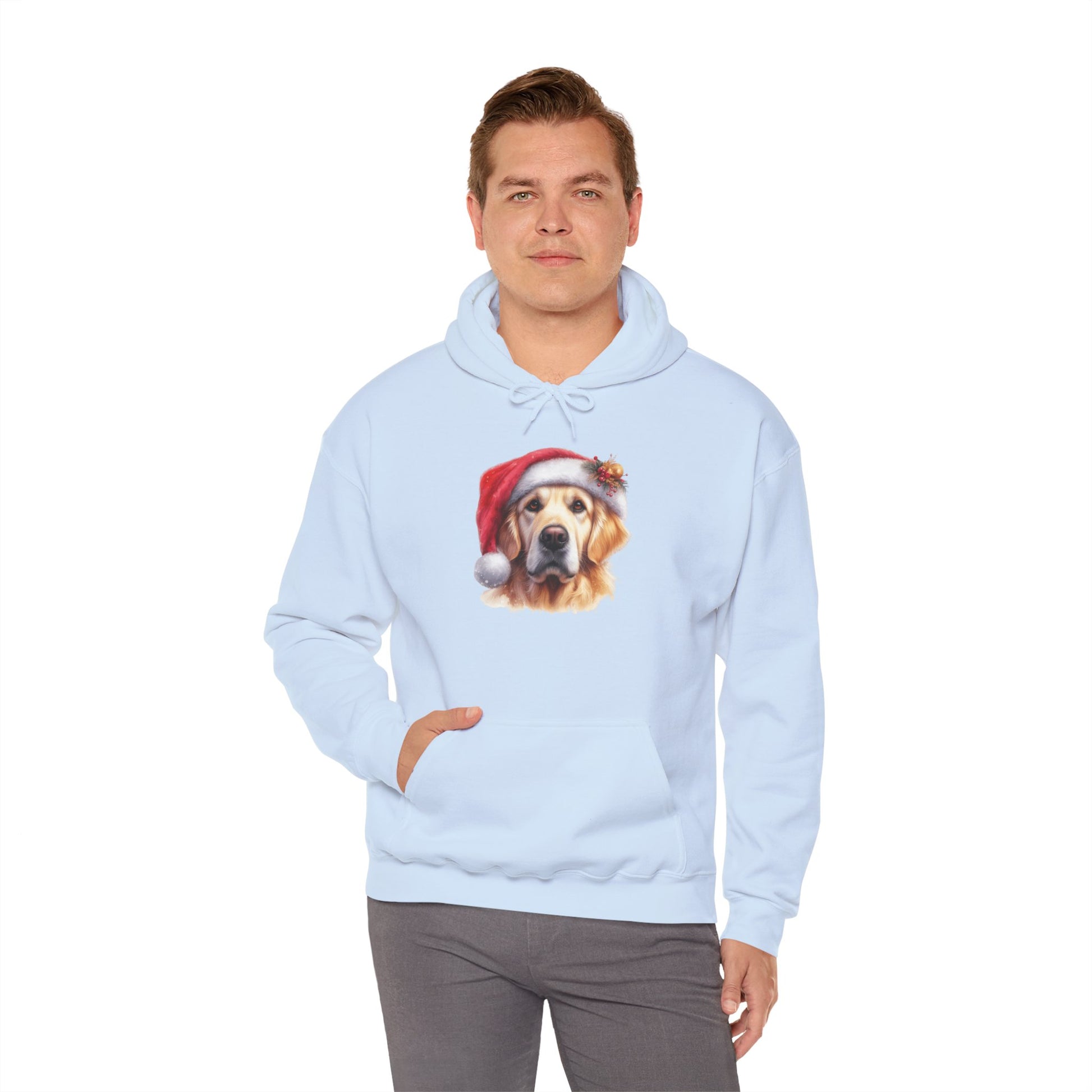 Christmas Hoodie - Golden Retriever in Santa Hat - Purrfect Pet Haven