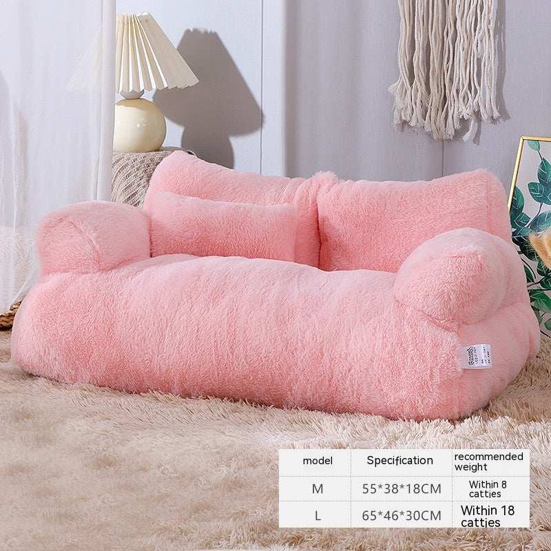 Cozy Plush Cat Bed Sofa for Small to Medium Dogs and Cats - Purrfect Pet Haven