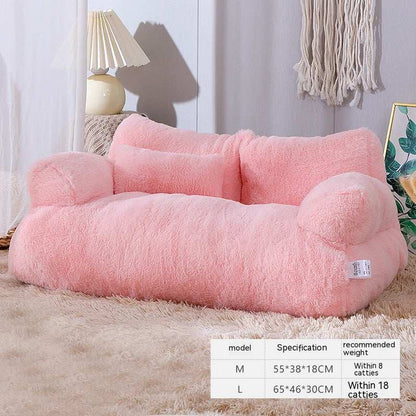 Cozy Plush Cat Bed Sofa for Small to Medium Dogs and Cats - Purrfect Pet Haven