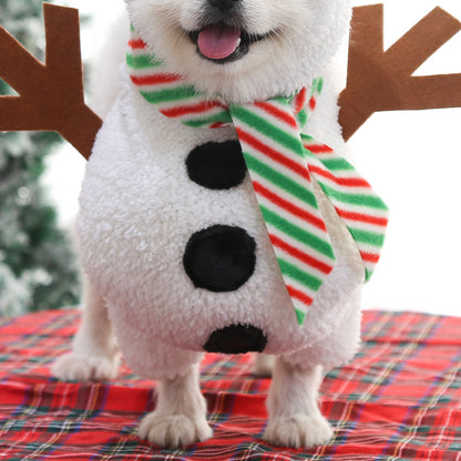 Pet Snowman Costume Outfit for Small Medium Dogs Cats