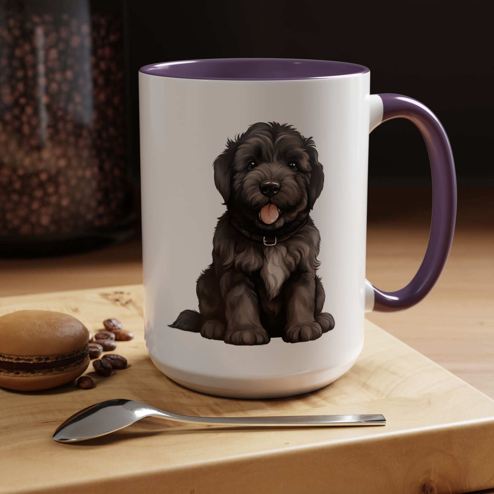 Cute Bouvier Des Flanders Dog Design Accent Coffee Mug - 11oz & 15oz - Purrfect Pet Haven