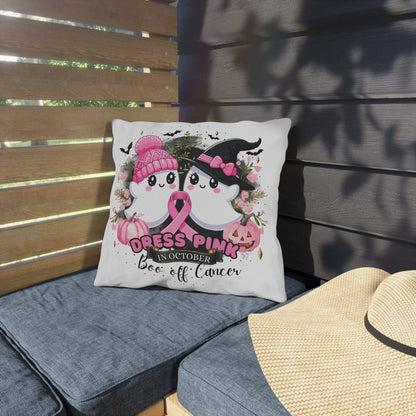Breast Cancer Awareness Halloween Pillow - Boo Off Cancer - Purrfect Pet Haven