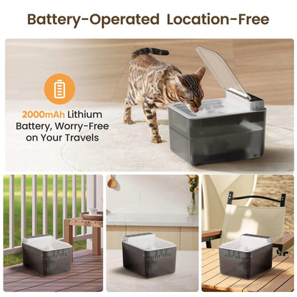 Wireless Charging Battery Driven 304 Stainless Steel Cat Automatic Induction Pet Water Fountain - Purrfect Pet Haven