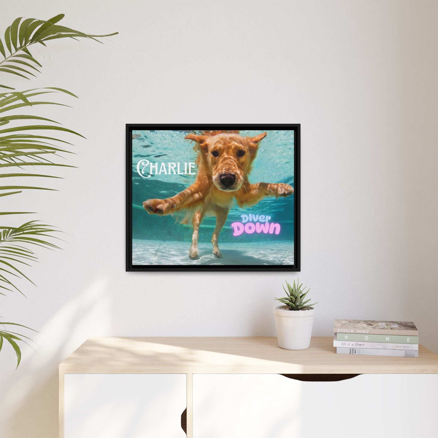 Framed Personalized Landscape Photo Canvas Wall Art - 'Add your Caption' - Purrfect Pet Haven