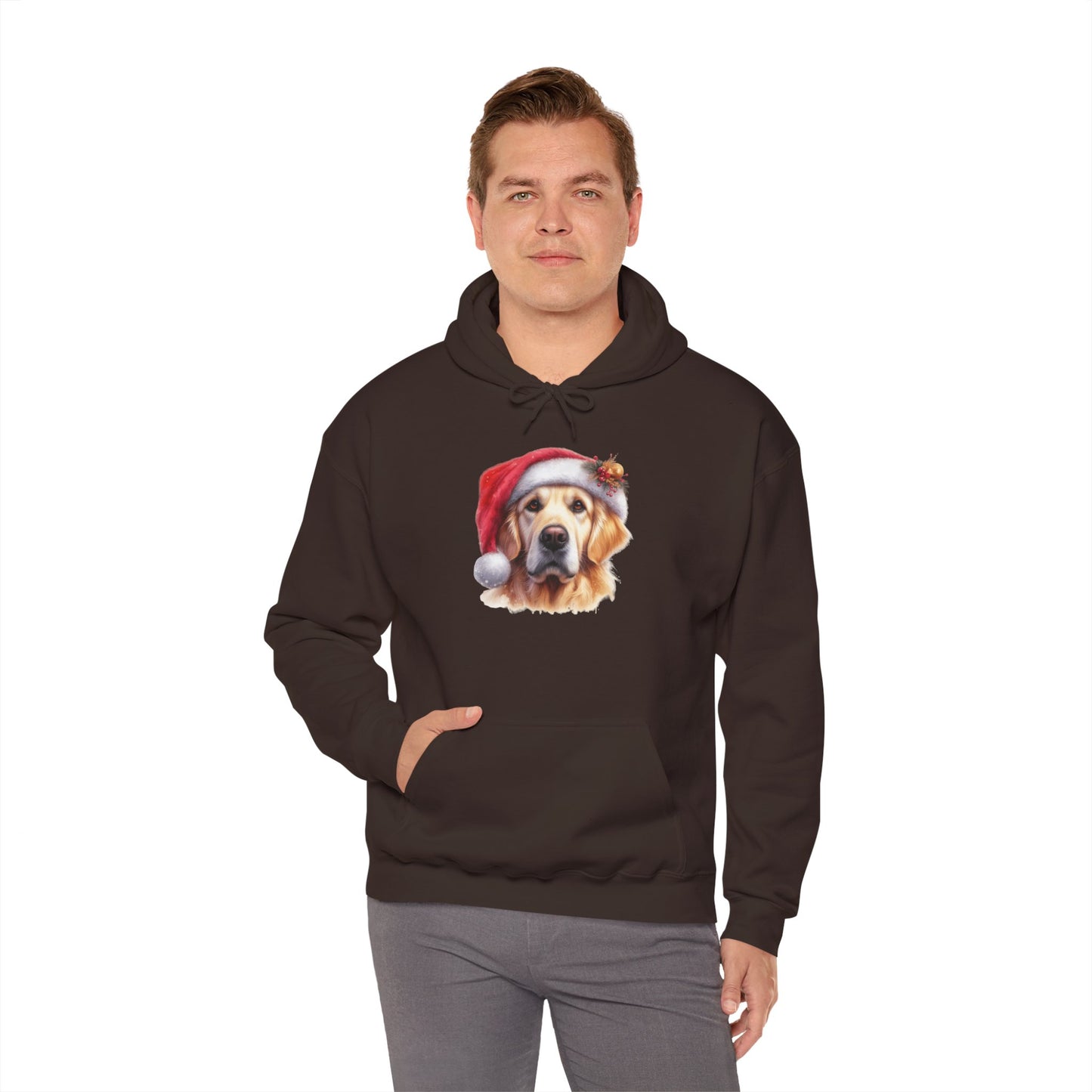 Christmas Hoodie - Golden Retriever in Santa Hat - Purrfect Pet Haven