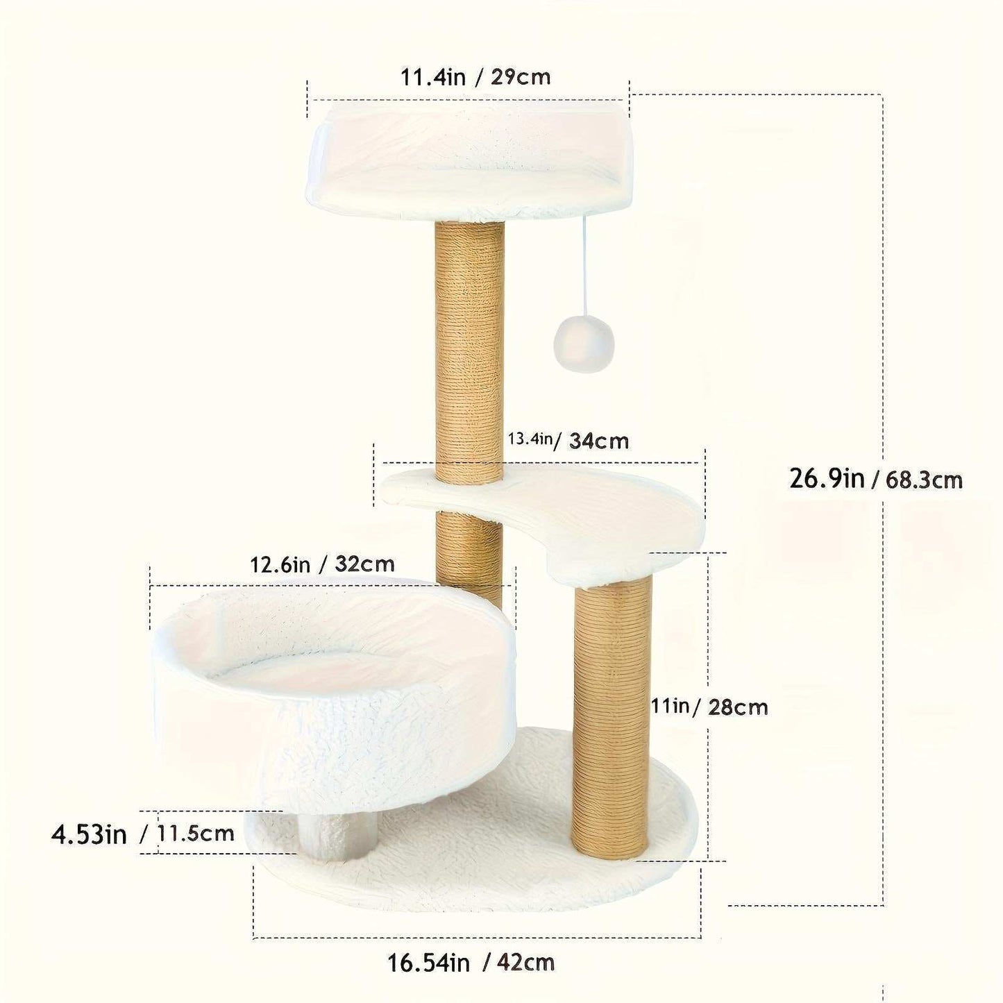 Multi-layer Cat Tree Indoor Cat Furniture With Scratching Post And Interactive Ball Toy Great Value Pet Consumption Tree - Purrfect Pet Haven
