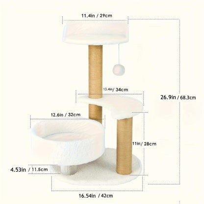 Multi-layer Cat Tree Indoor Cat Furniture With Scratching Post And Interactive Ball Toy Great Value Pet Consumption Tree - Purrfect Pet Haven