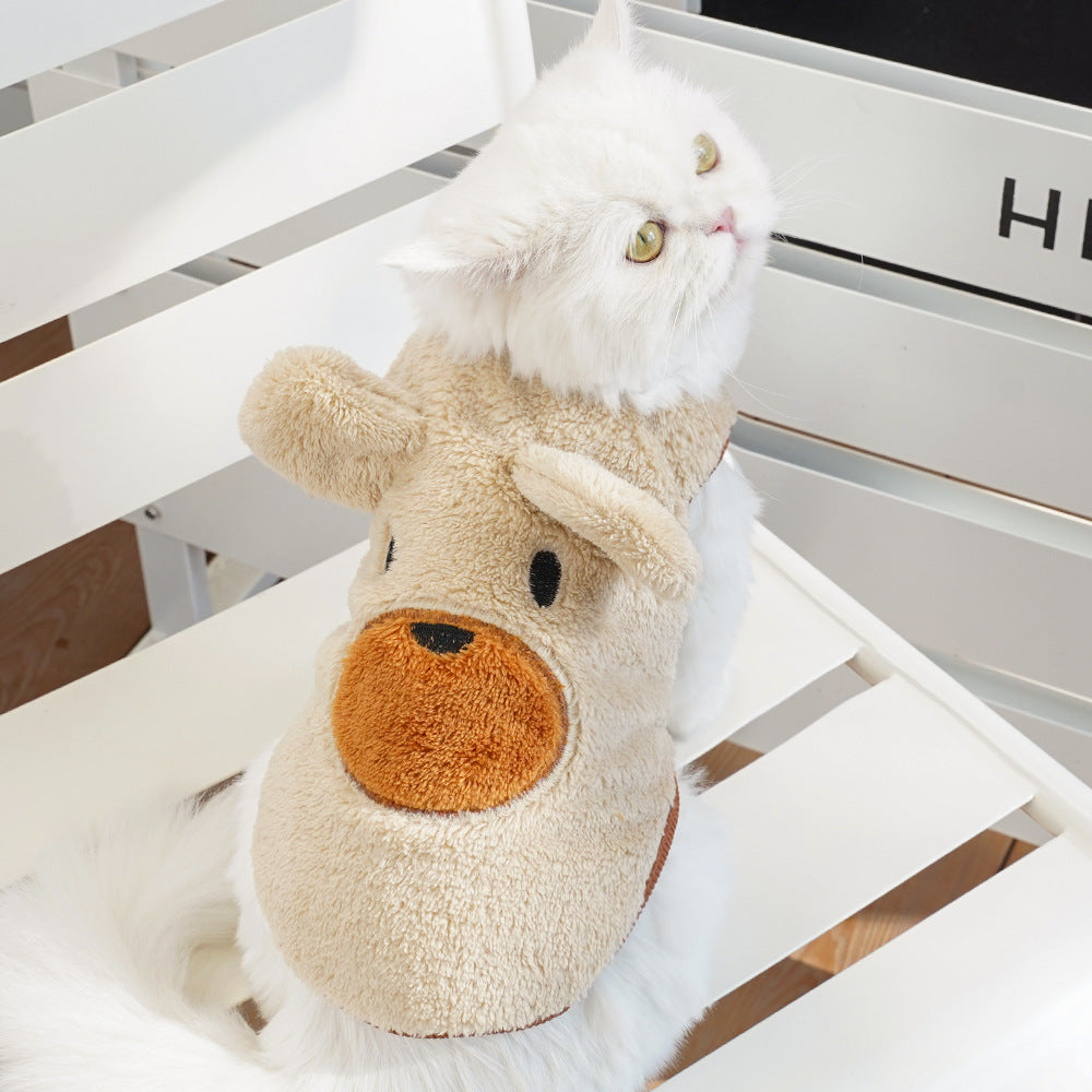 Bear Ears Fleece Coat - Warm Winter Pet Outfit - Purrfect Pet Haven
