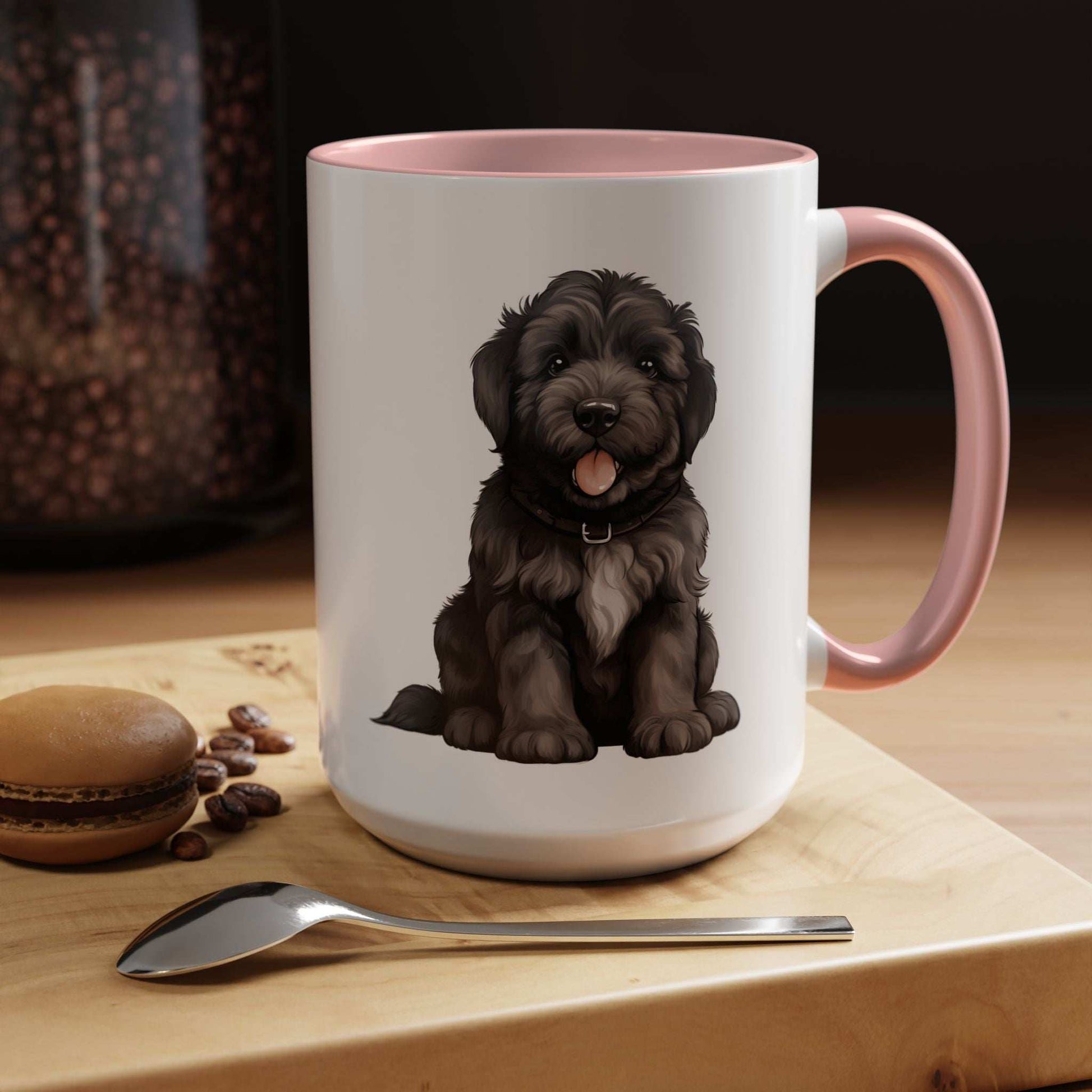 Cute Bouvier Des Flanders Dog Design Accent Coffee Mug - 11oz & 15oz - Purrfect Pet Haven