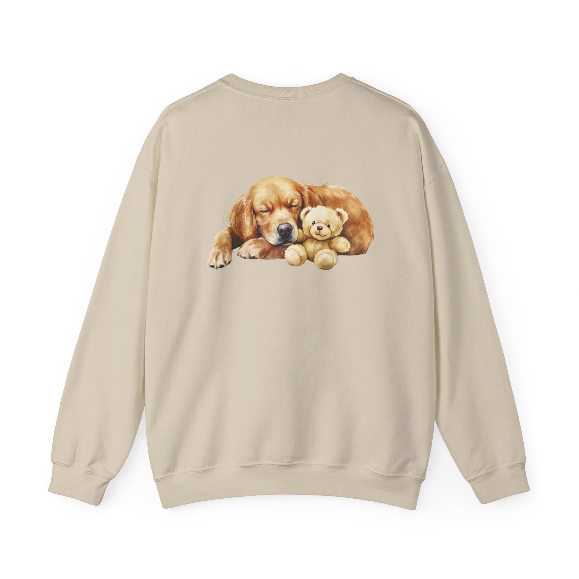 Baby Golden Retriever Crewneck - Nap with Teddy Bear - Purrfect Pet Haven