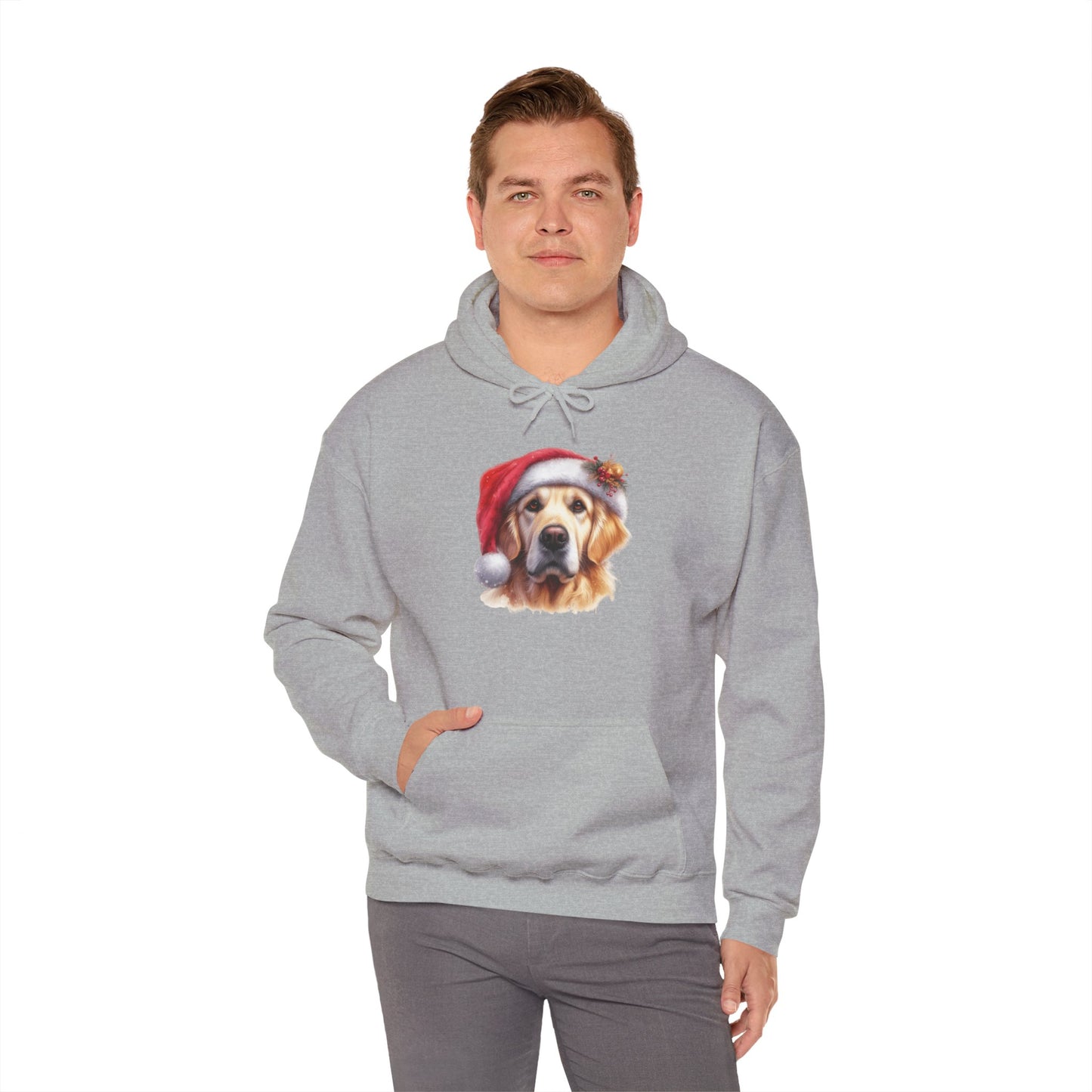 Christmas Hoodie - Golden Retriever in Santa Hat - Purrfect Pet Haven