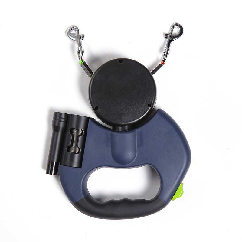 Reflective Swivel Dual Pet Retractable Dog Leash For Small Dogs with Light and Bag Holder - Purrfect Pet Haven
