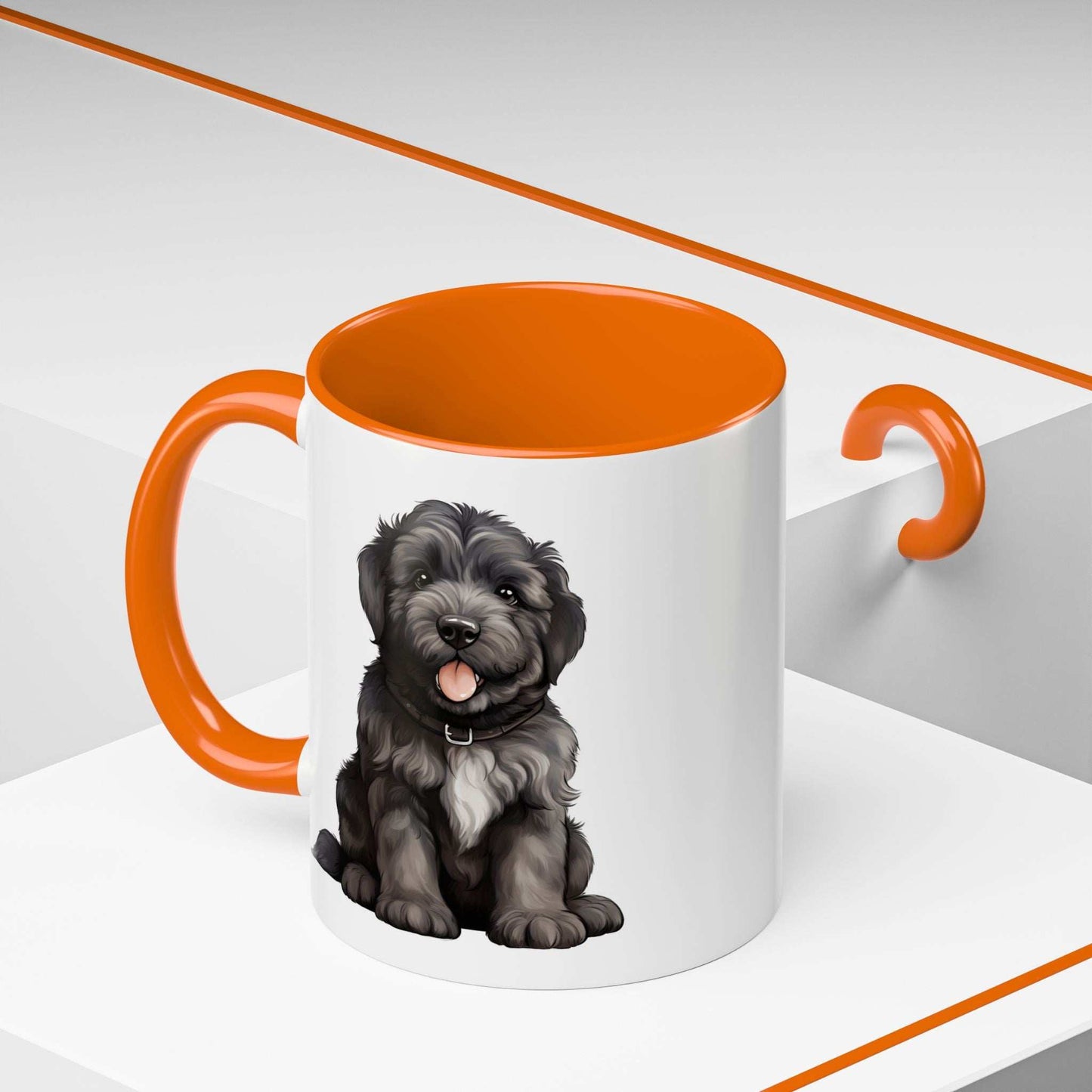 Cute Bouvier Des Flanders Dog Design Accent Coffee Mug - 11oz & 15oz - Purrfect Pet Haven