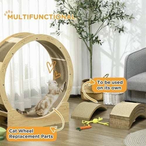 PawHut Cat Scratching Board, 4 Pack Cat Scratcher For Indoor Cats, Reversible Cat Scratching Post Replacement For Cat Wheel, Brown - Purrfect Pet Haven